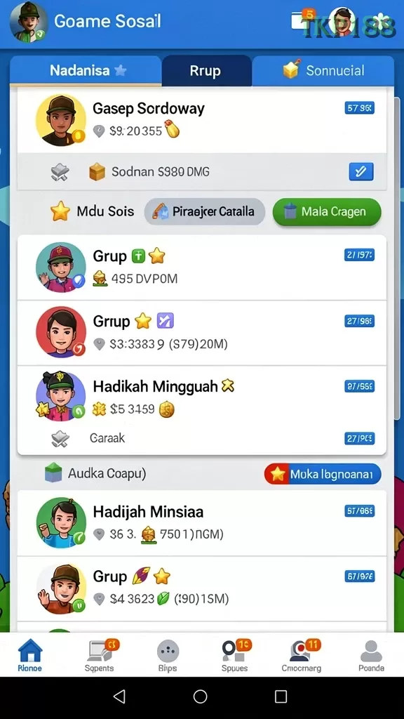 Cuplikan layar PADI777 — menu navigasi